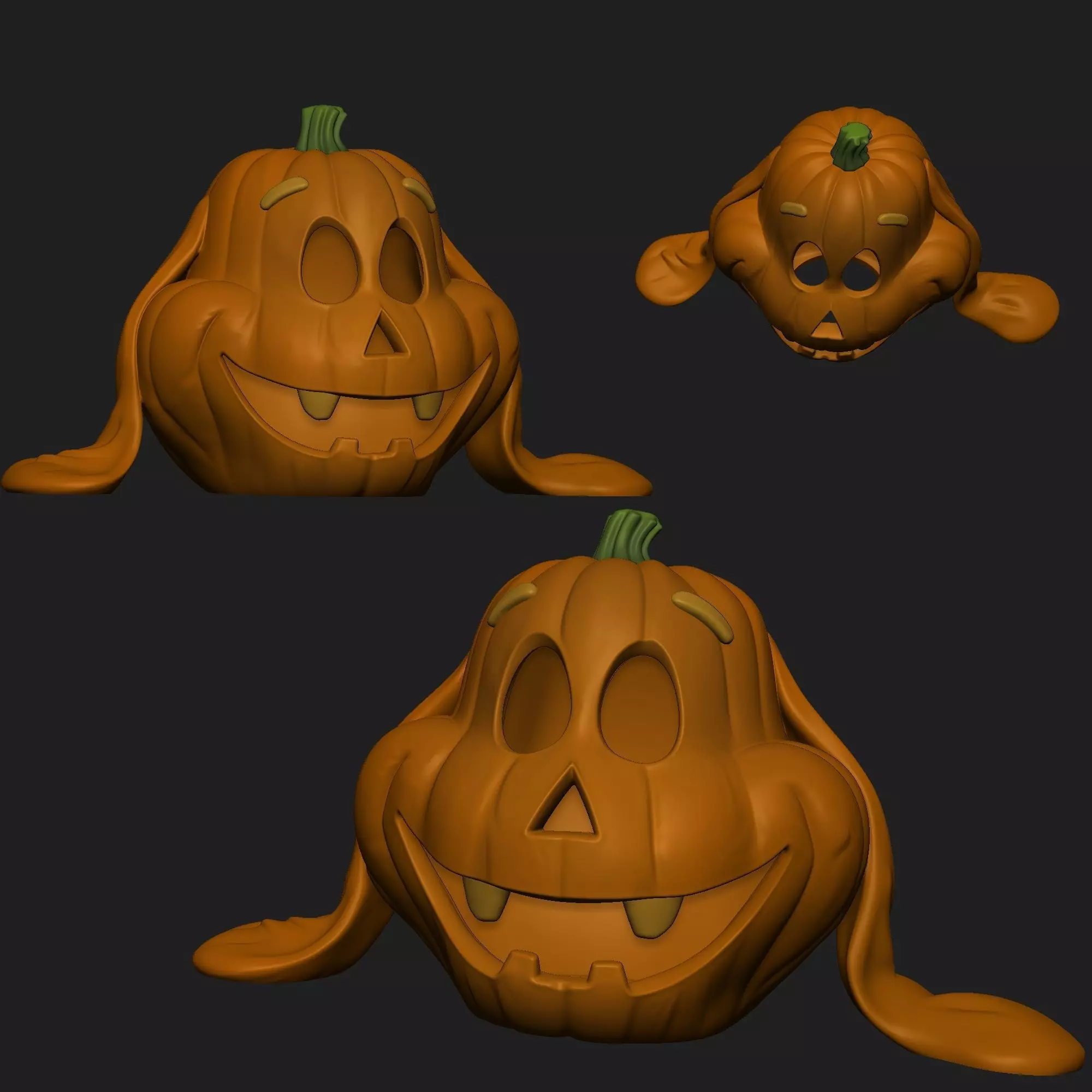 Max and Cindy Lou Who Pumpkins  3D Printable Halloween 3D Model Collection_9