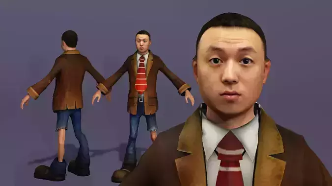 Chinese Internet Star Liu Bo meets Plants vs Zombies Low-poly 3D model