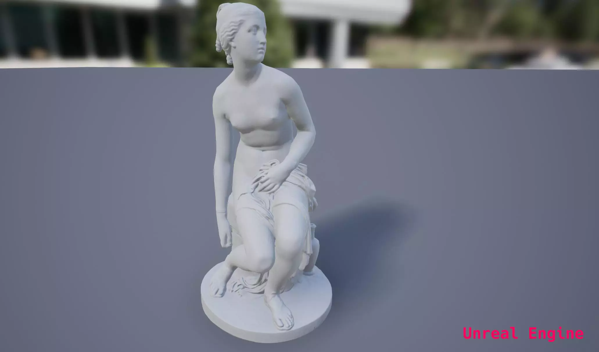 Nymph Statuette Low-poly 3D model_3
