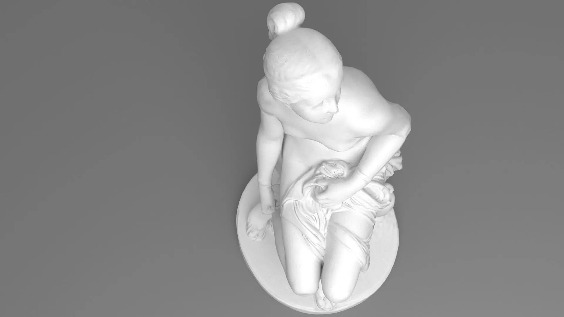 Nymph Statuette Low-poly 3D model_8