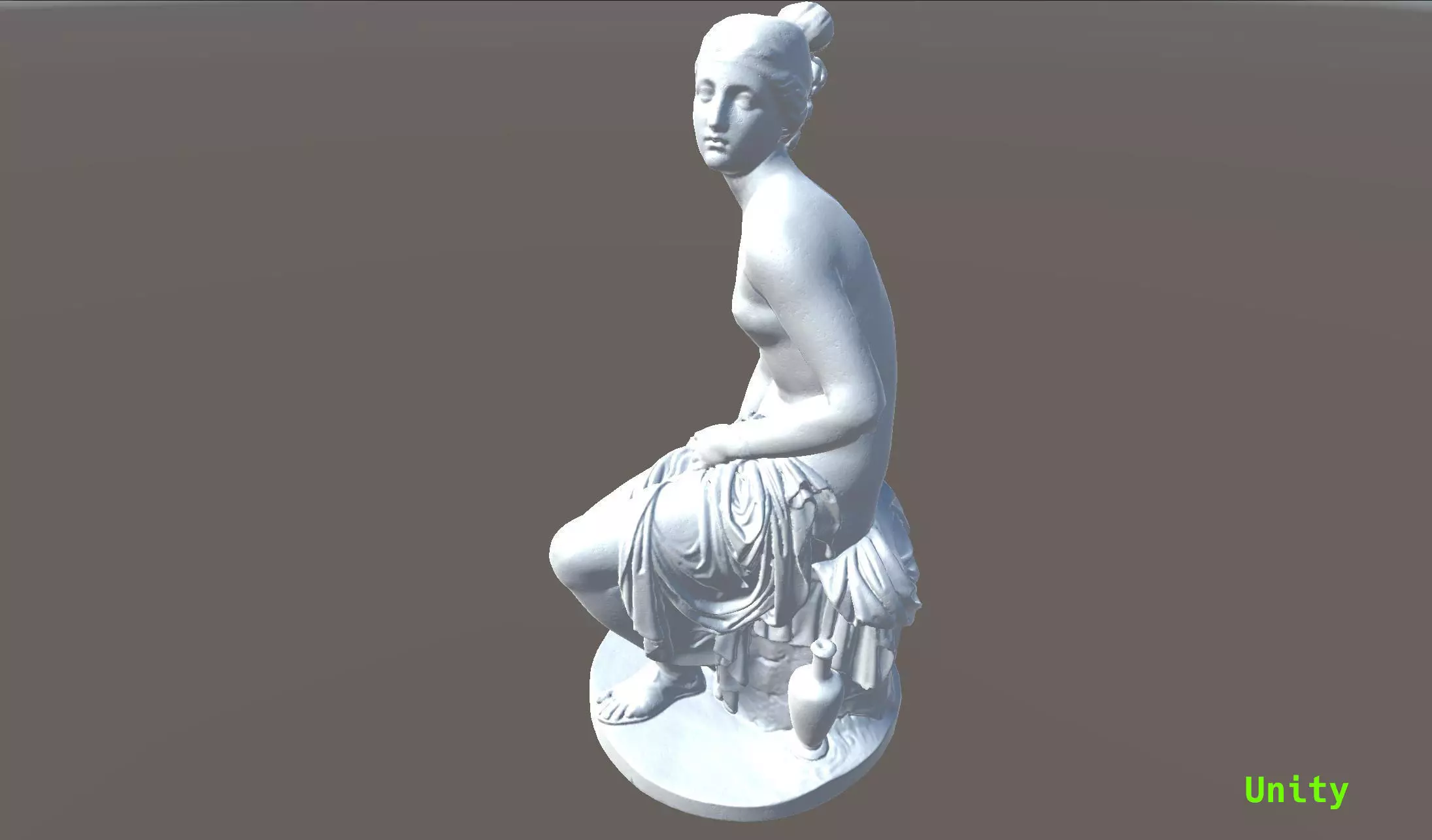 Nymph Statuette Low-poly 3D model_0