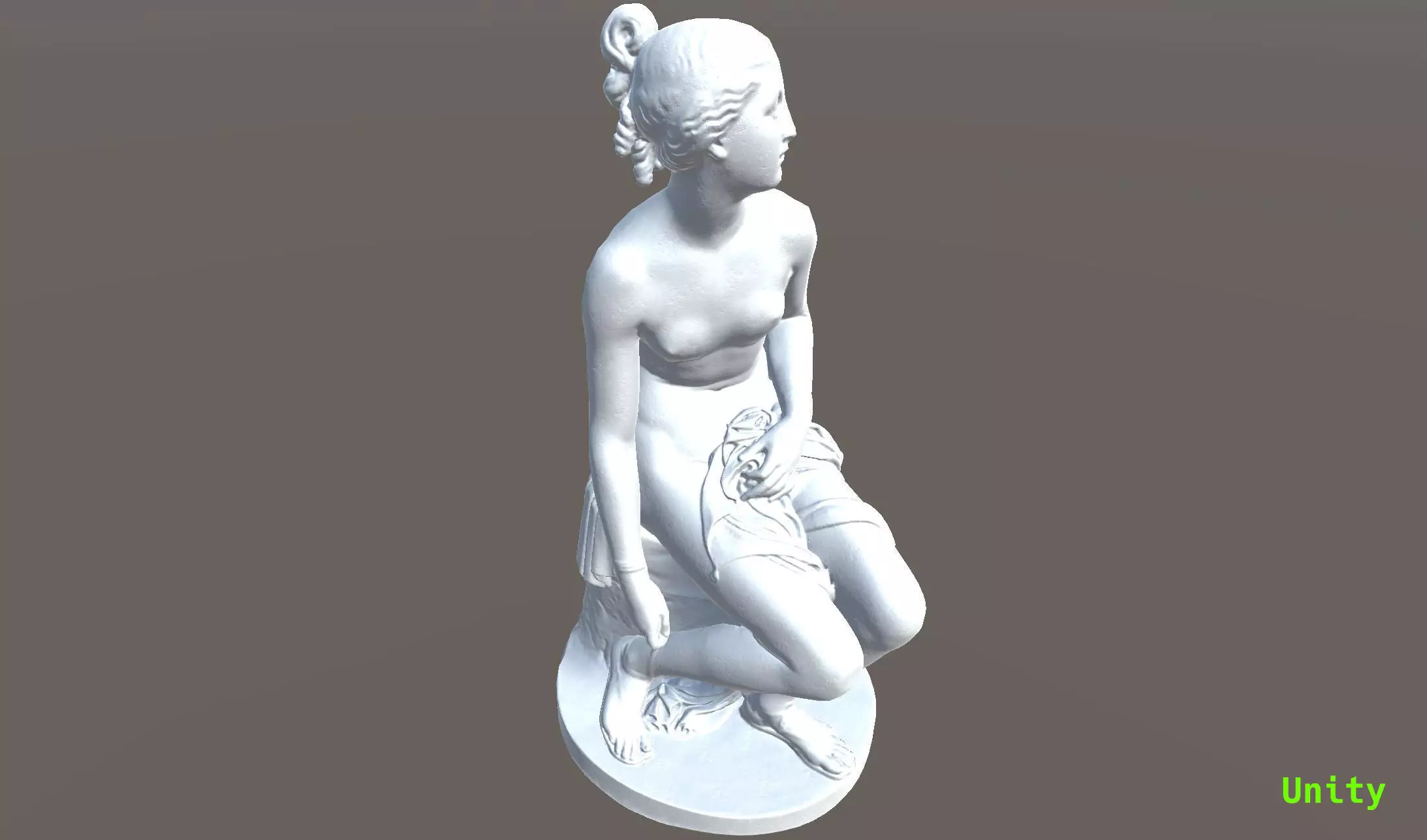 Nymph Statuette Low-poly 3D model_2