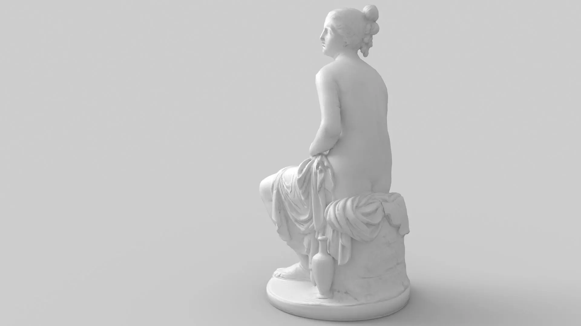 Nymph Statuette Low-poly 3D model_7