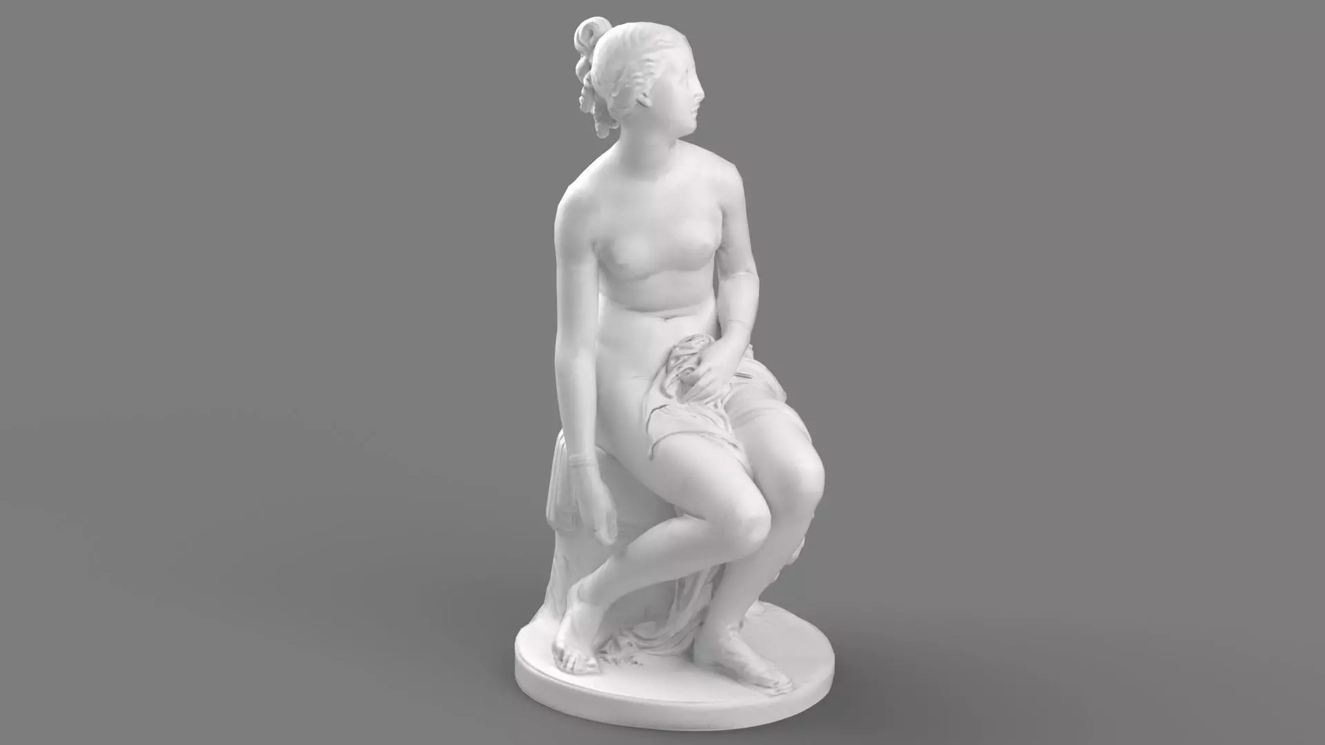 Nymph Statuette Low-poly 3D model_6