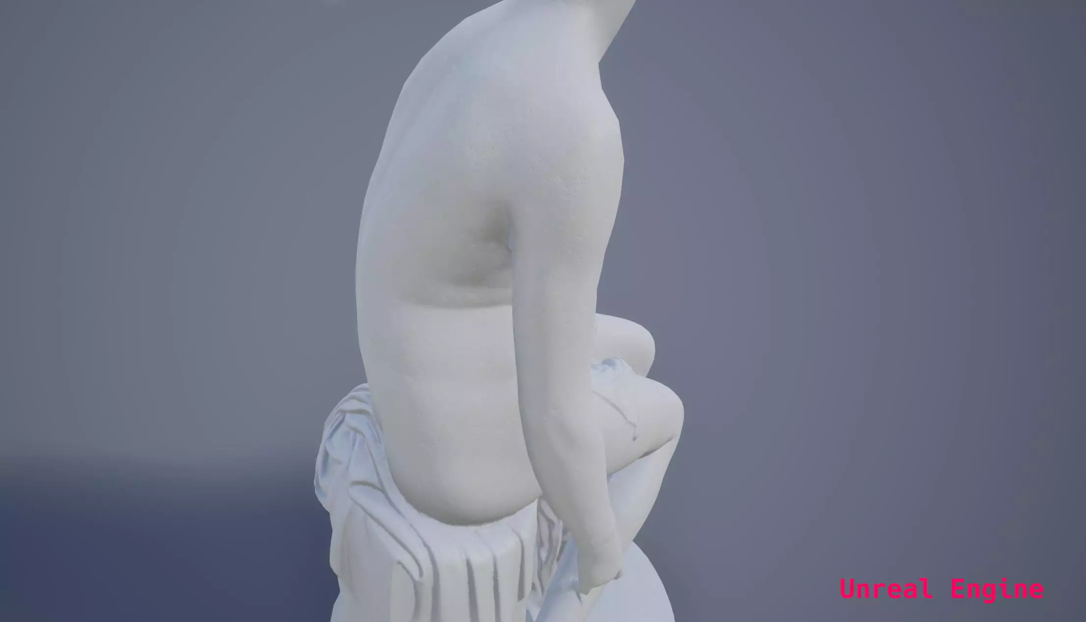 Nymph Statuette Low-poly 3D model_4