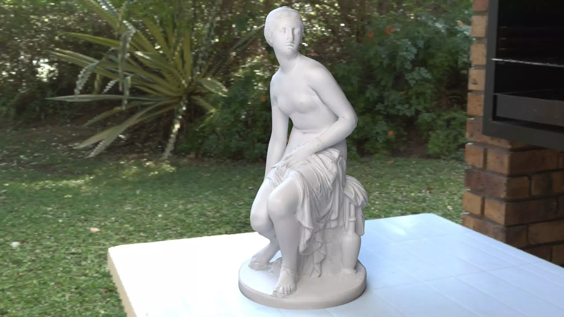 Nymph Statuette Low-poly 3D model_5
