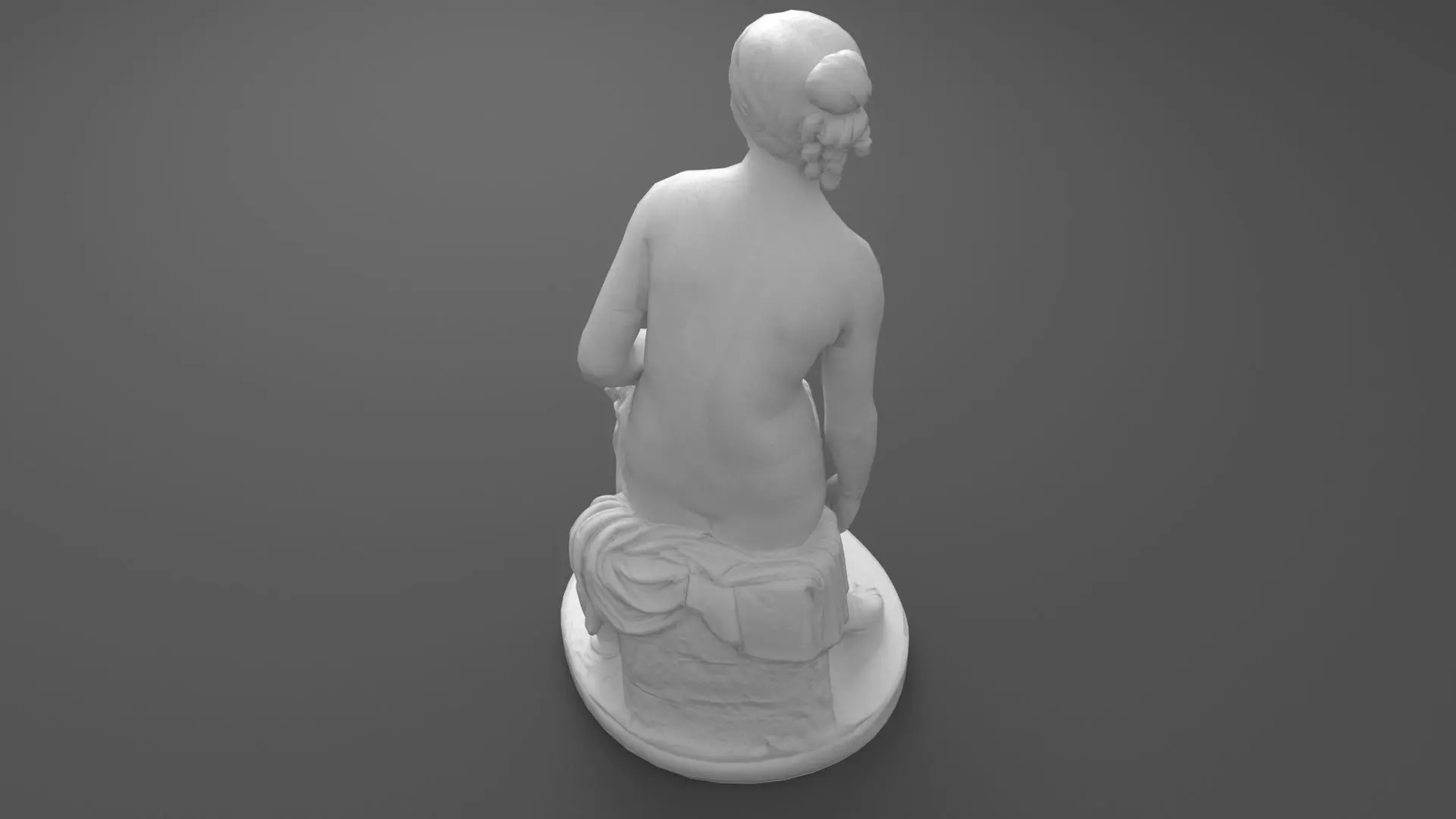 Nymph Statuette Low-poly 3D model_9