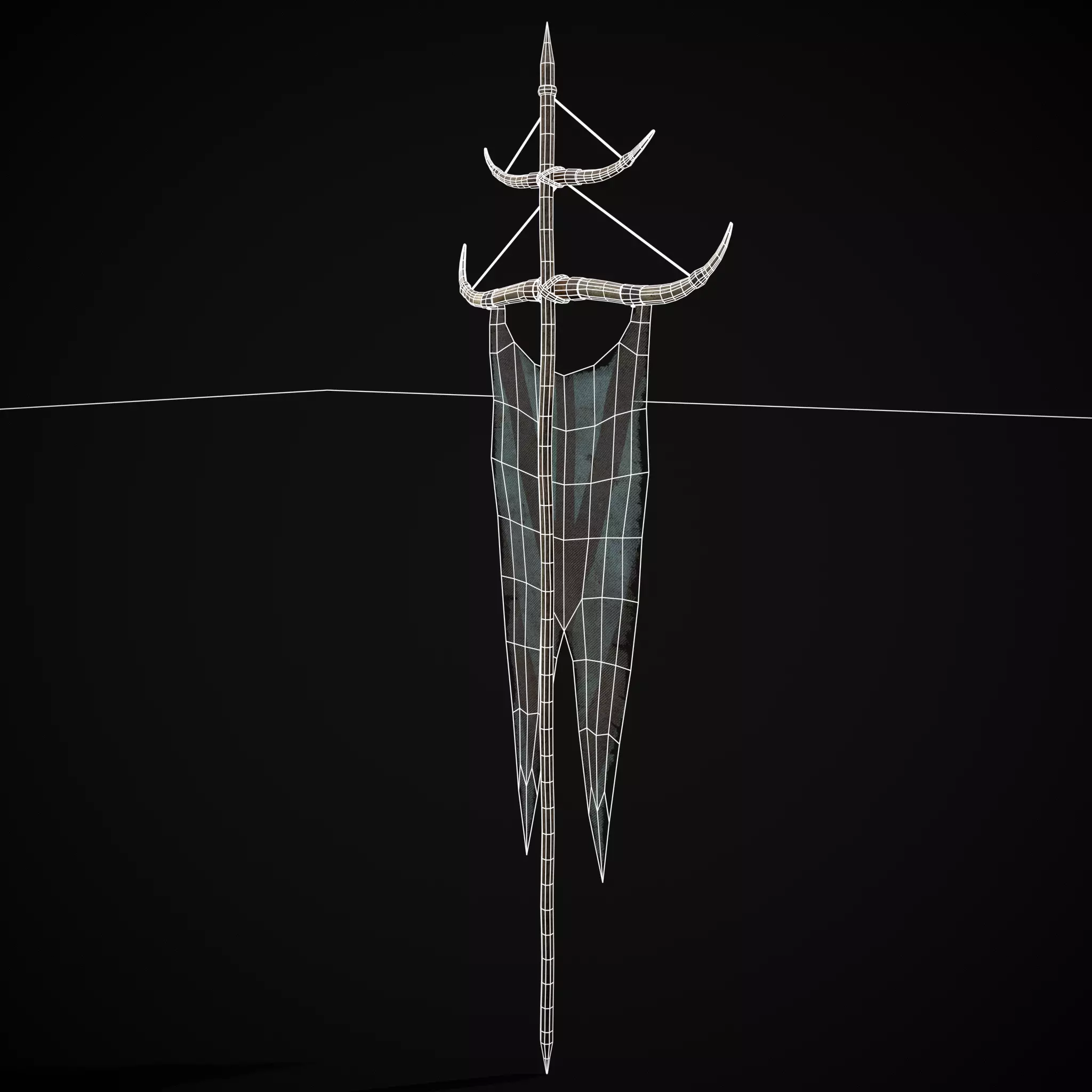 Viking BB War Banner Low-poly 3D model_14