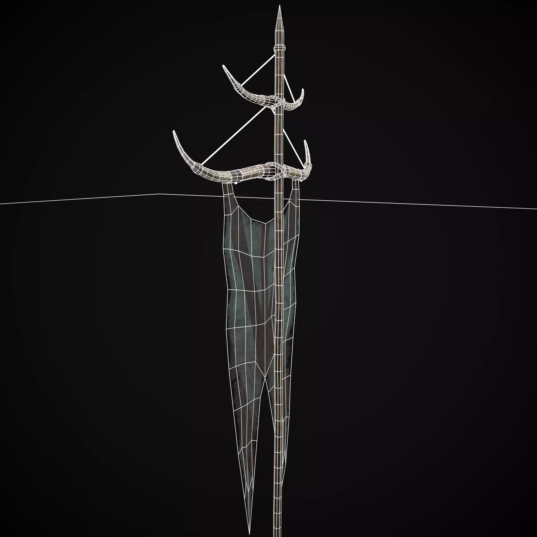 Viking BB War Banner Low-poly 3D model_16