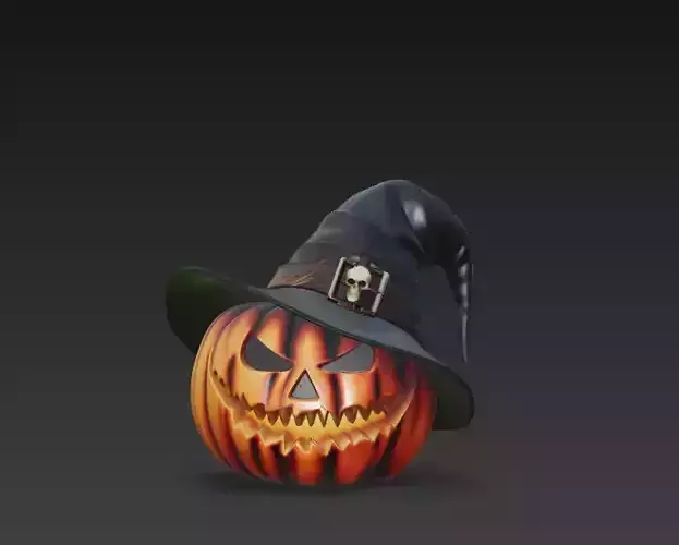 Witch Pumpkin - Stylized Halloween 3D Model 3D print model