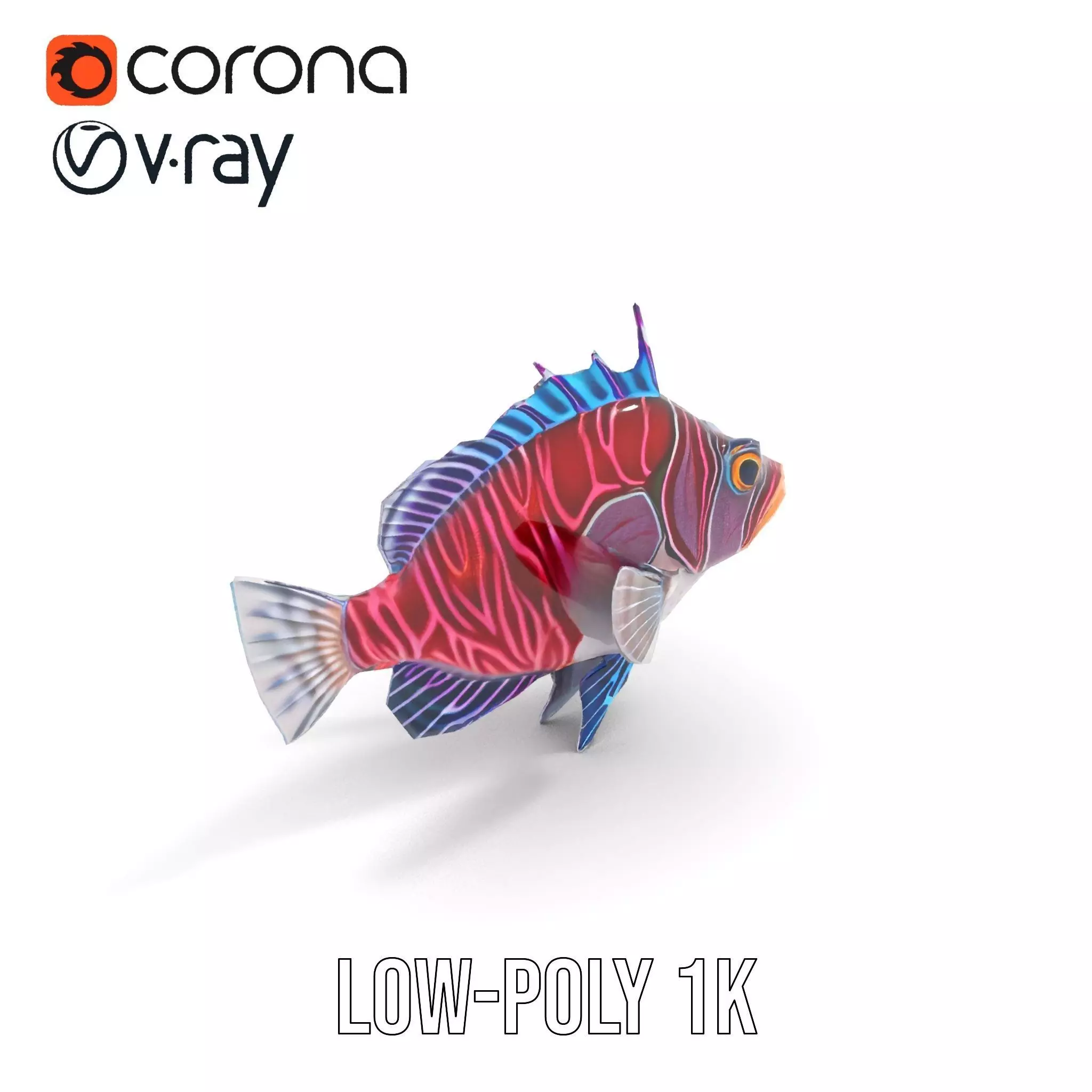 Vibrant Fish model pack Low-poly 3D model_12