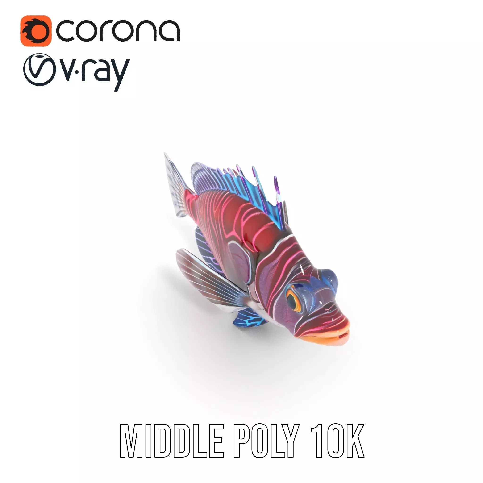 Vibrant Fish model pack Low-poly 3D model_5