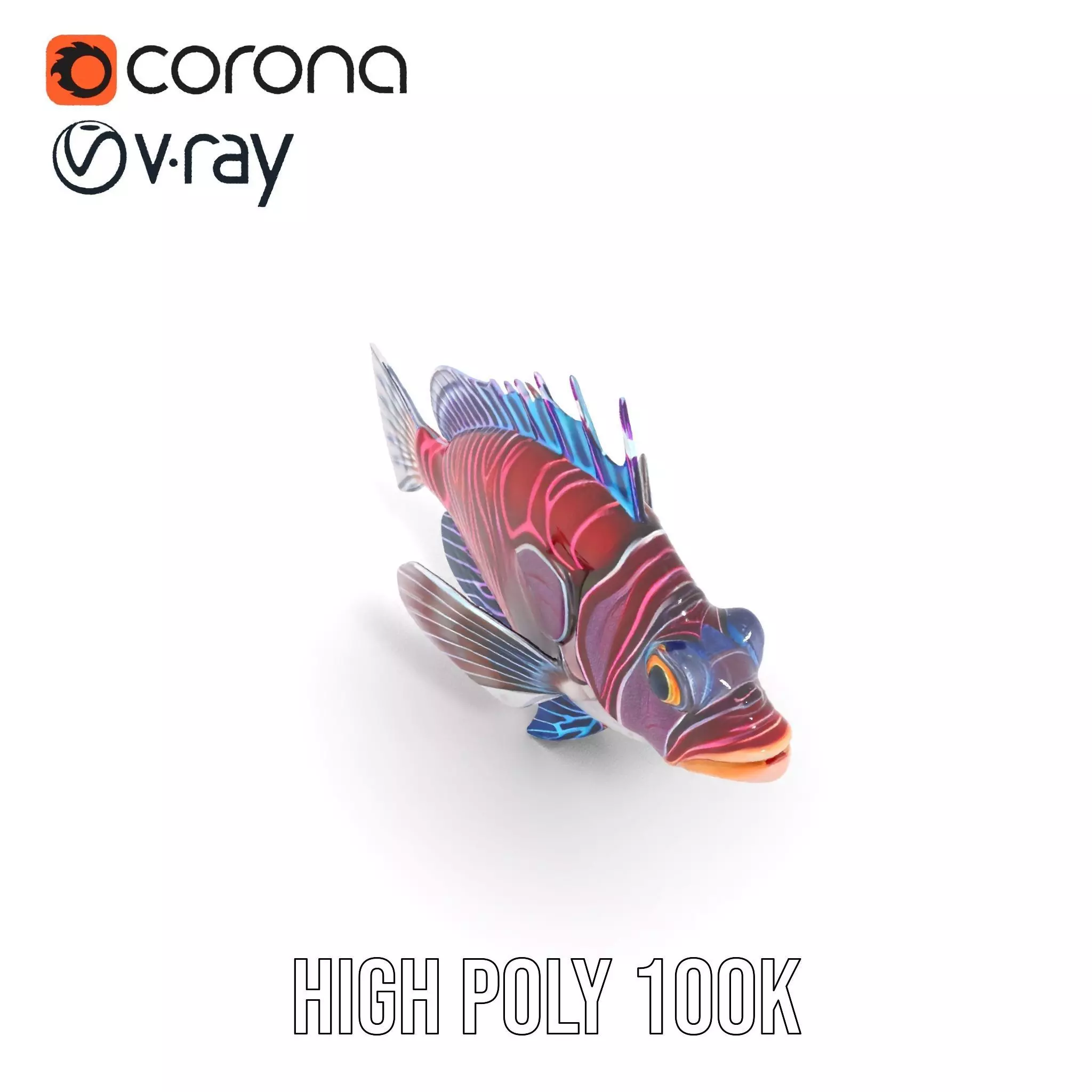 Vibrant Fish model pack Low-poly 3D model_25