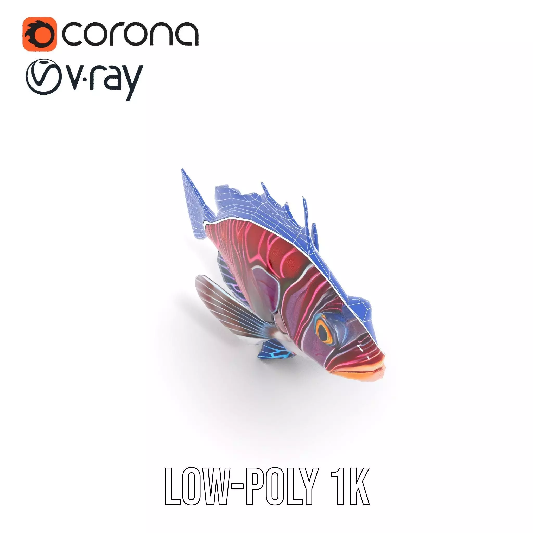 Vibrant Fish model pack Low-poly 3D model_16
