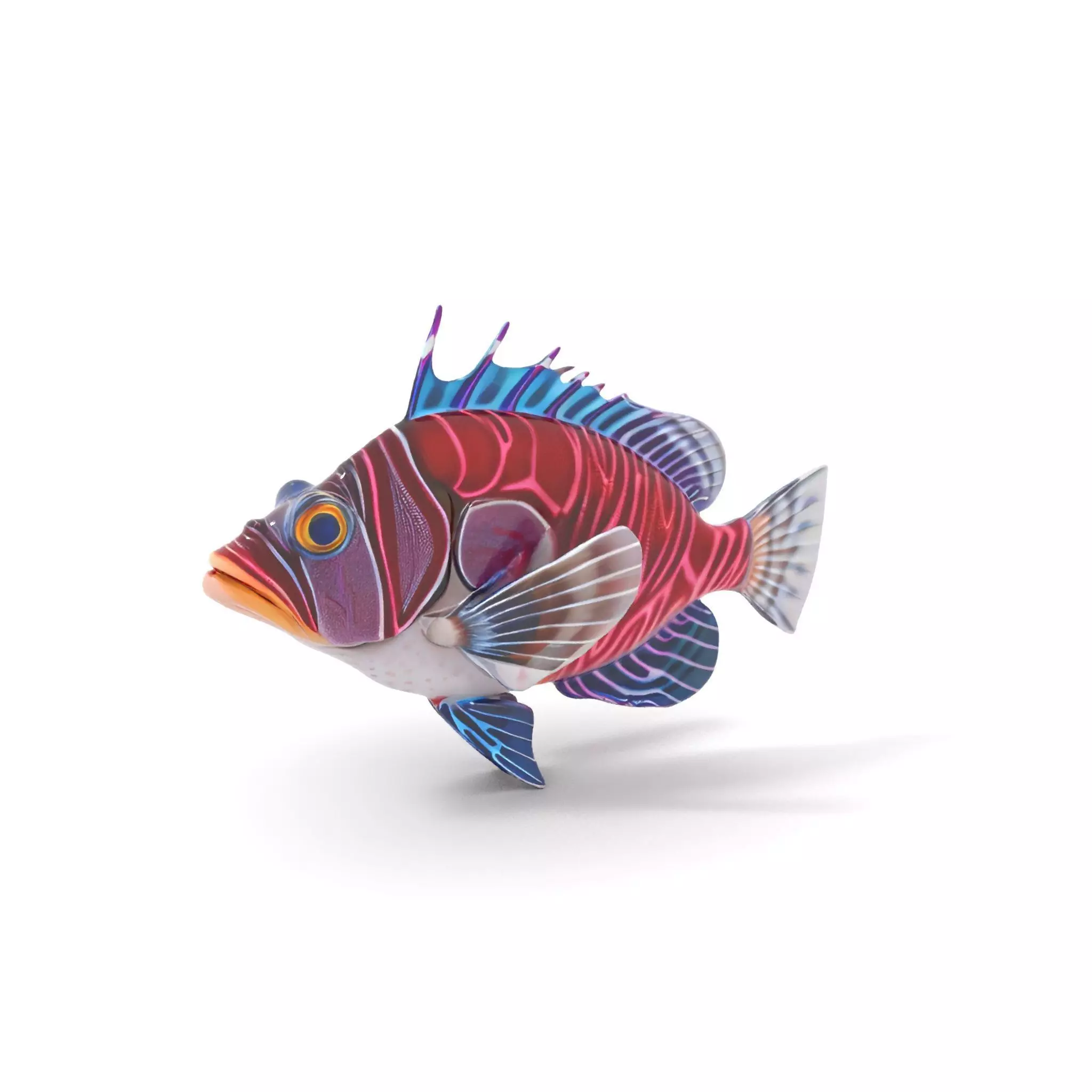 Vibrant Fish model pack Low-poly 3D model_0