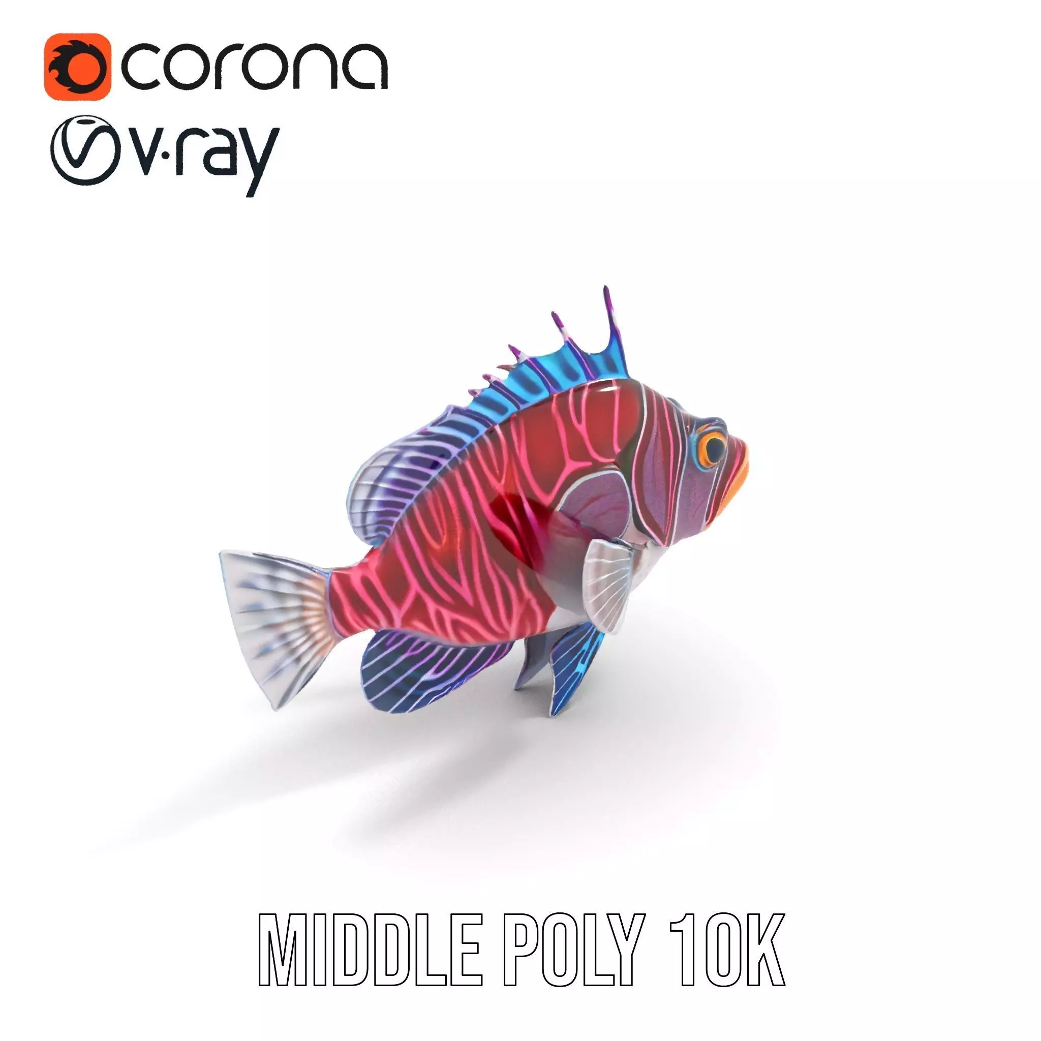 Vibrant Fish model pack Low-poly 3D model_11