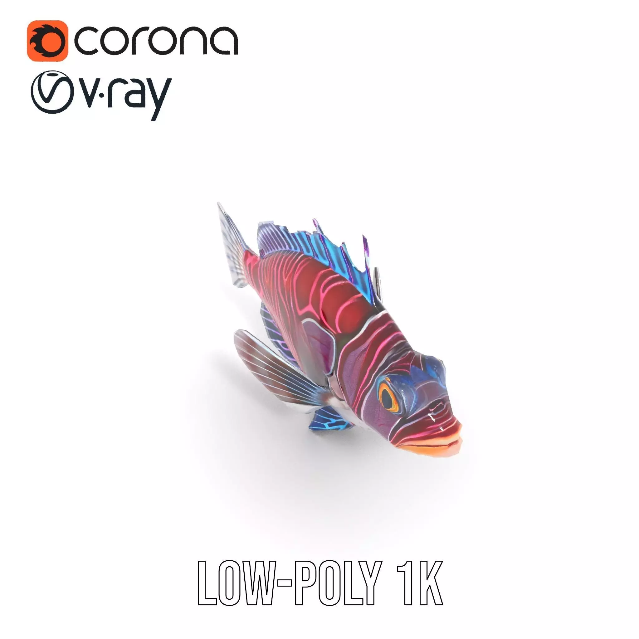 Vibrant Fish model pack Low-poly 3D model_7