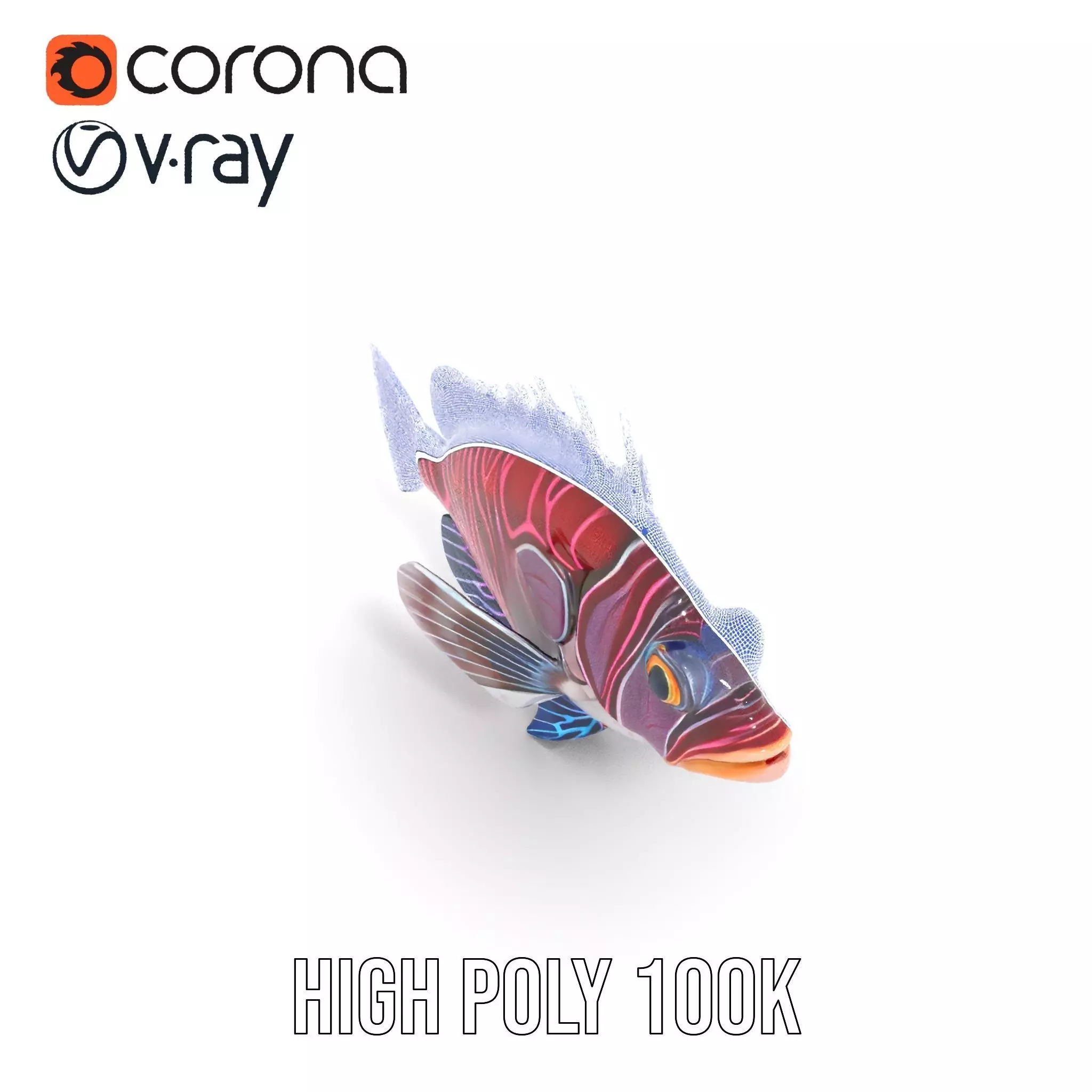 Vibrant Fish model pack Low-poly 3D model_28