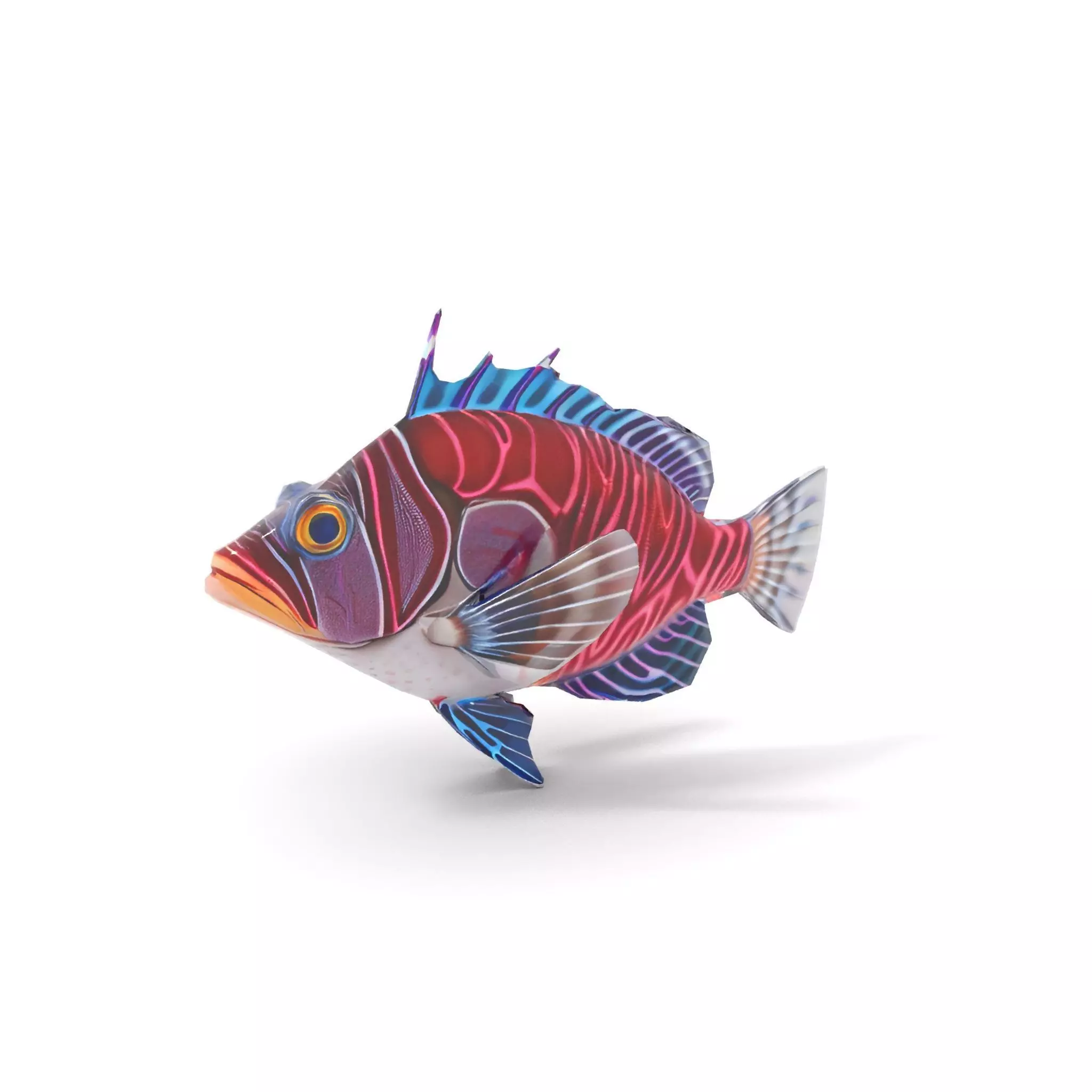 Vibrant Fish model pack Low-poly 3D model_14