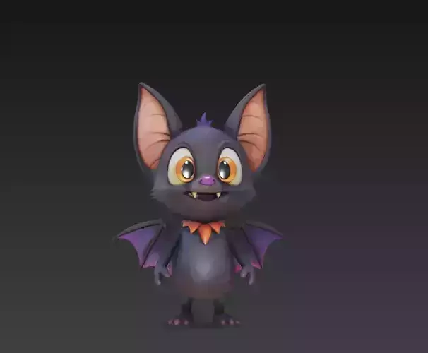 Stylized Bat - Cute Halloween 3D Character Model 3D print model