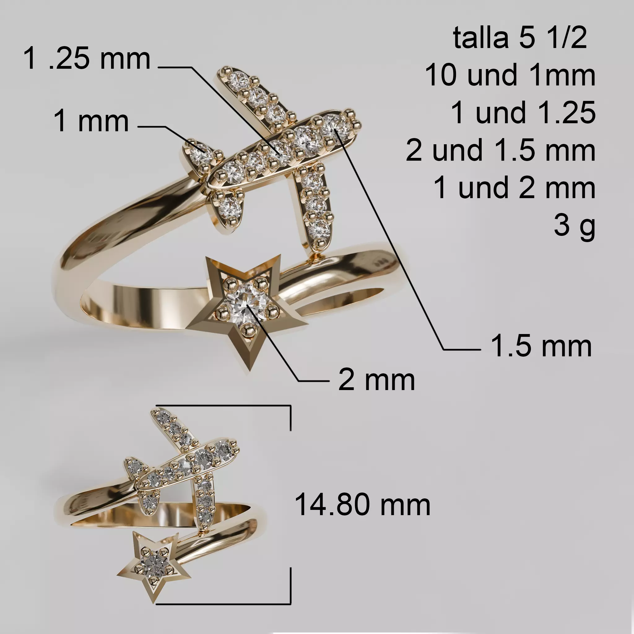 airplane ring 3D print model