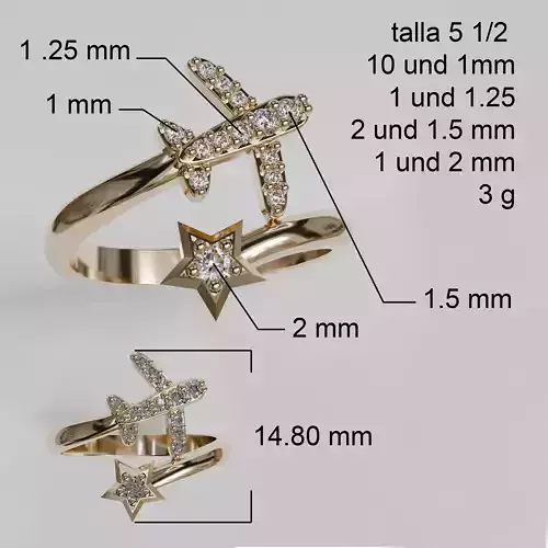 airplane ring 3D print model