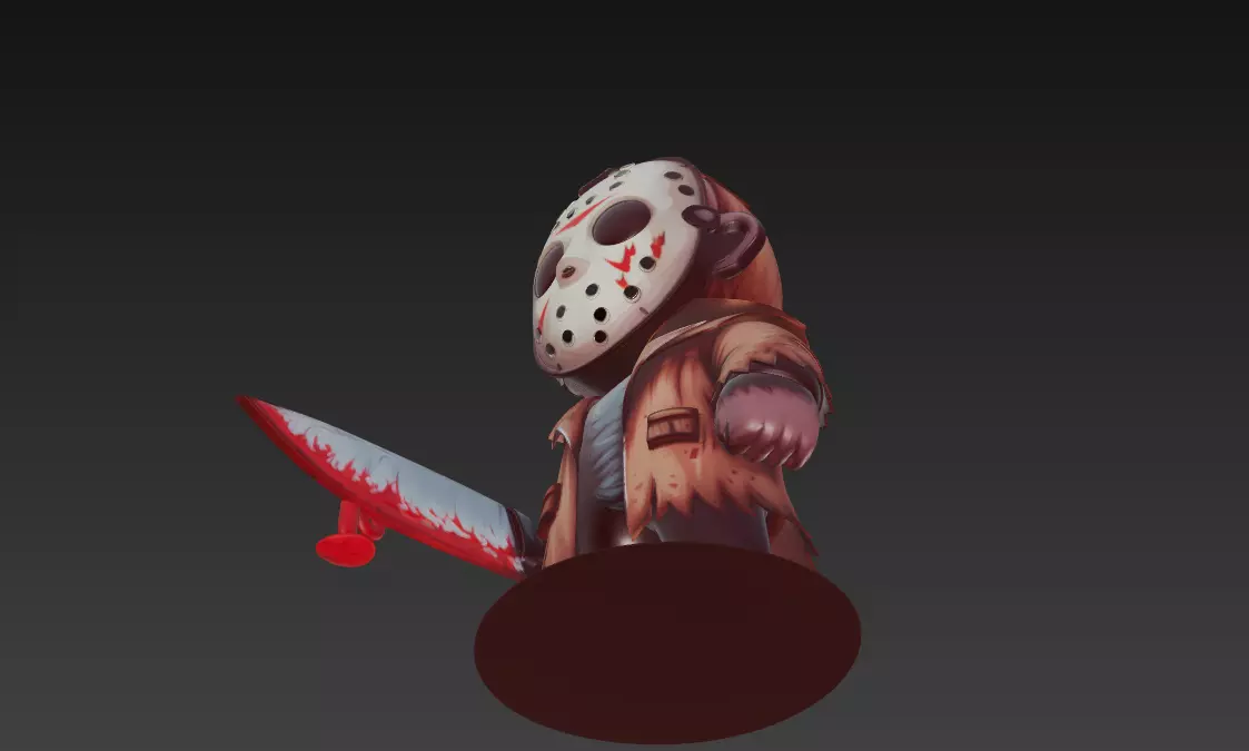 Stylized Horror Killer - Chibi Halloween 3D Model 3D print model_8