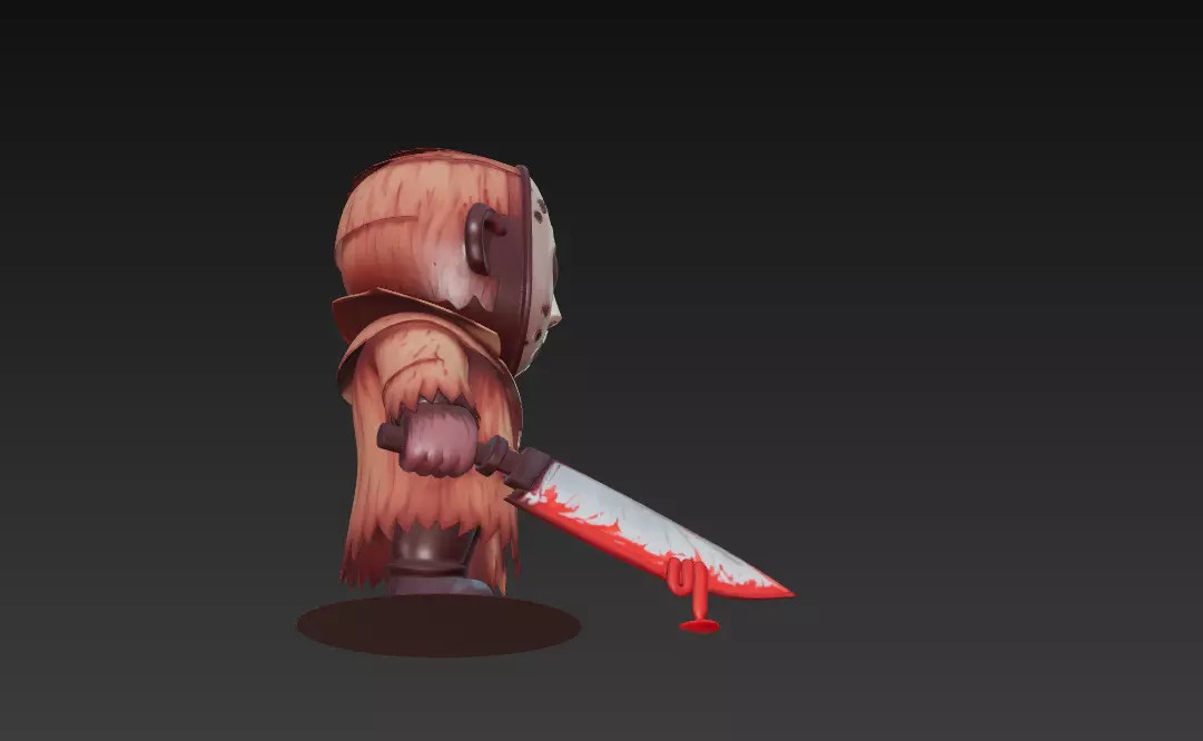 Stylized Horror Killer - Chibi Halloween 3D Model 3D print model_6