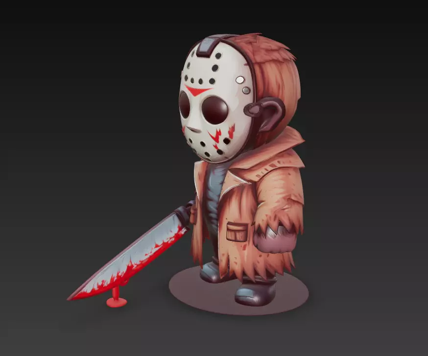 Stylized Horror Killer - Chibi Halloween 3D Model 3D print model_5