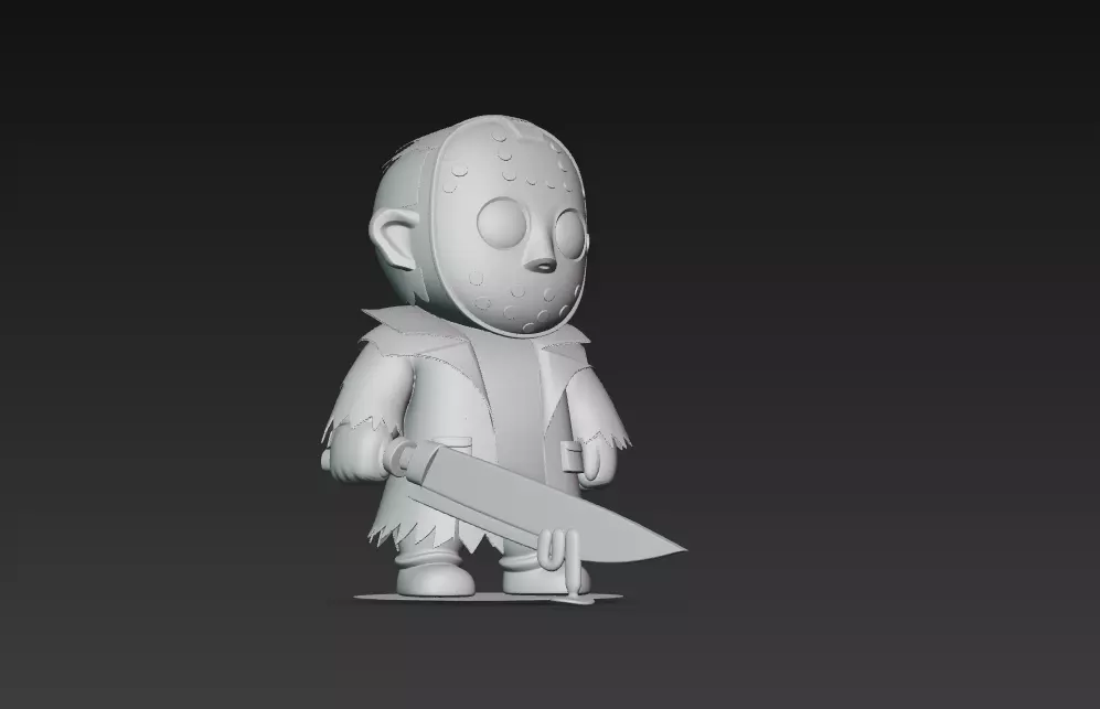 Stylized Horror Killer - Chibi Halloween 3D Model 3D print model_11