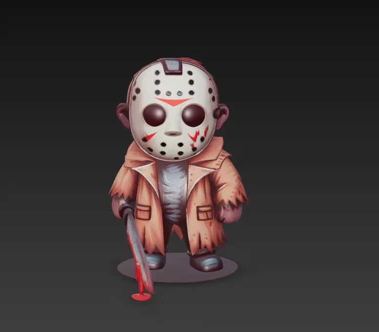 Stylized Horror Killer - Chibi Halloween 3D Model 3D print model_2