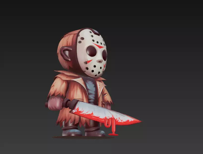 Stylized Horror Killer - Chibi Halloween 3D Model 3D print model_1