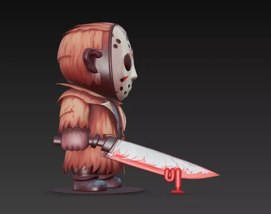 Stylized Horror Killer - Chibi Halloween 3D Model 3D print model_3