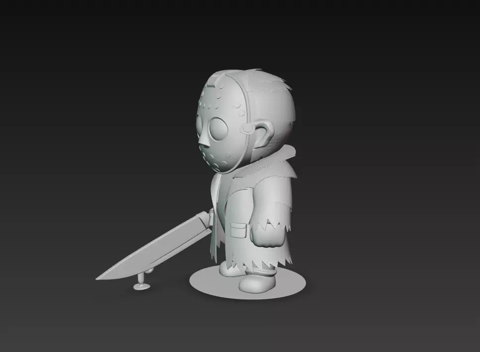 Stylized Horror Killer - Chibi Halloween 3D Model 3D print model_9