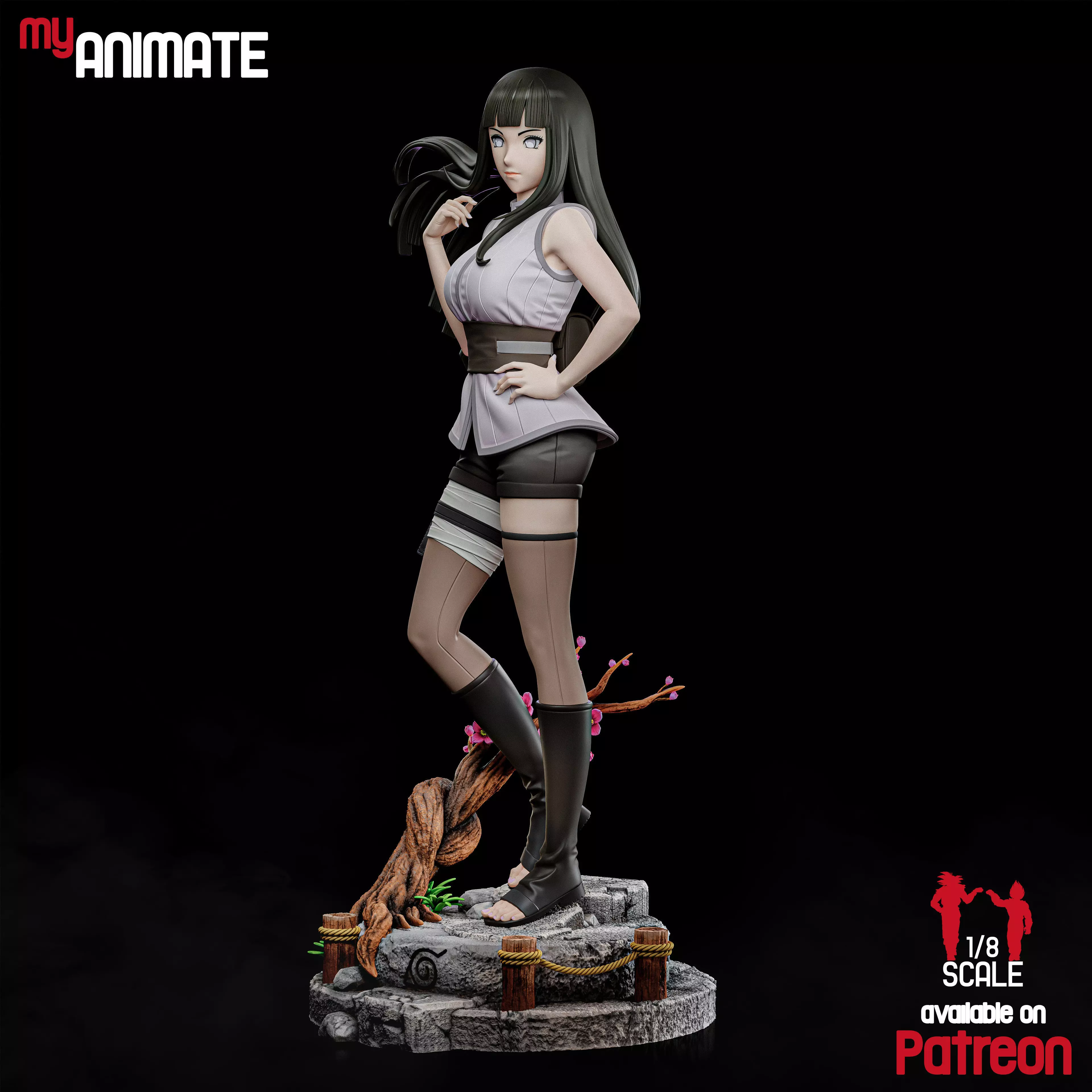 Hinata from Naruto - myAnimate  3D print model_2