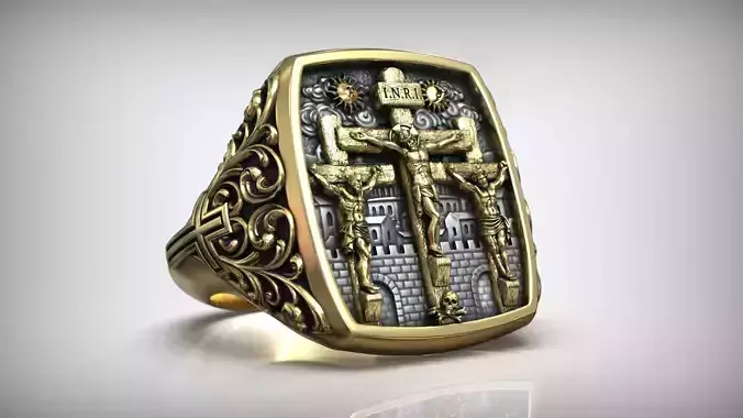 Jesus Christ and The Two Thieves Crucifixion Christian Signet