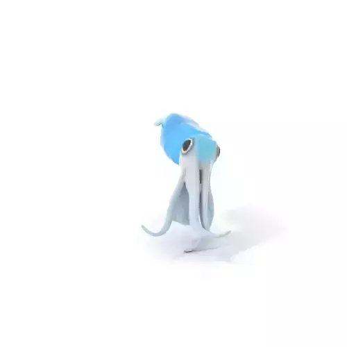 Blue Squid Creature model pack Low-poly 3D model