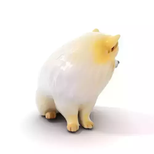 Fluffy White Dog model pack Low-poly 3D model