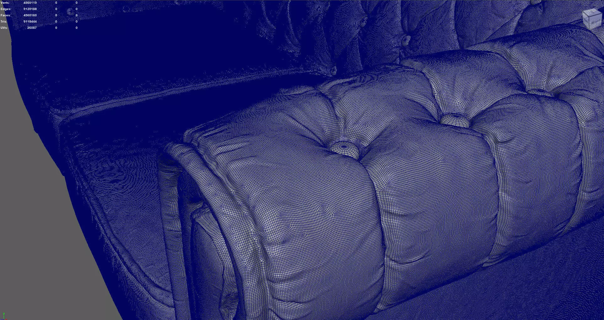 Detailed Vintage Chesterfield Sofa Miniature for 3D Printing   3D print model_6