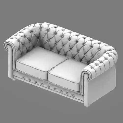 Detailed Vintage Chesterfield Sofa Miniature for 3D Printing   3D print model Detailed Vintage Chesterfield Sofa Miniature for 3D Printing   3D print model