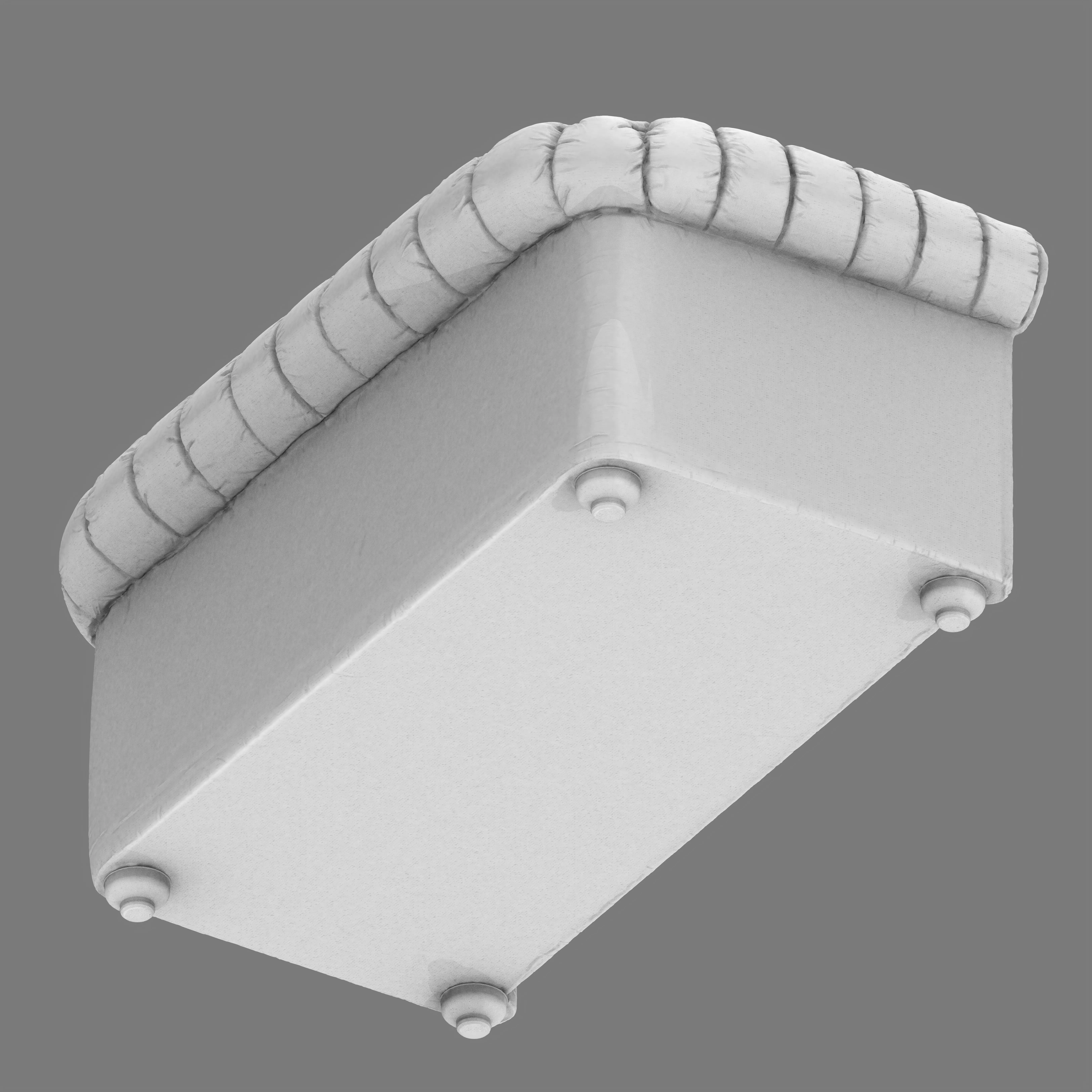 Detailed Vintage Chesterfield Sofa Miniature for 3D Printing   3D print model_5