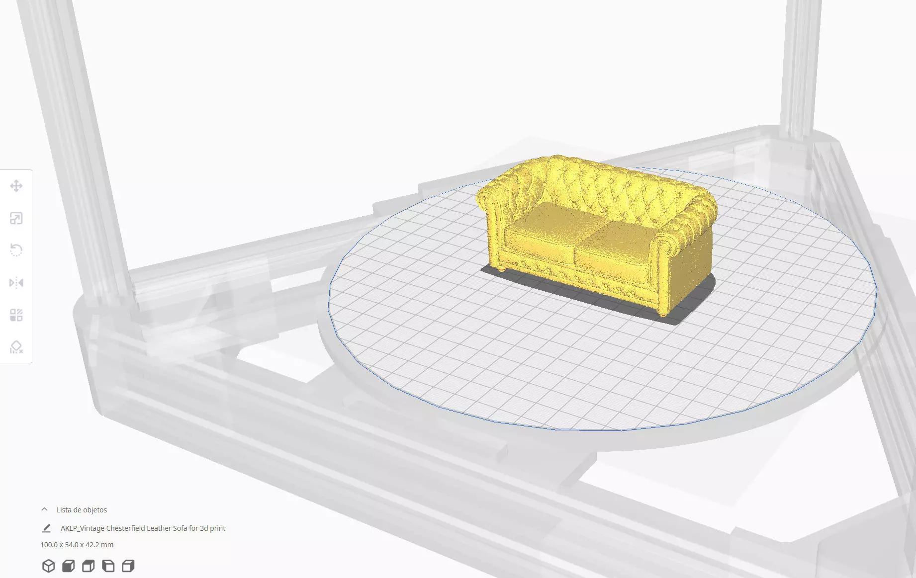 Detailed Vintage Chesterfield Sofa Miniature for 3D Printing   3D print model_1