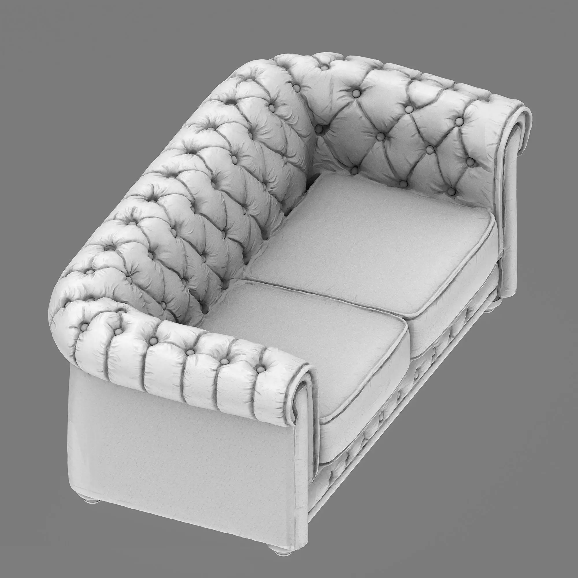 Detailed Vintage Chesterfield Sofa Miniature for 3D Printing   3D print model_7