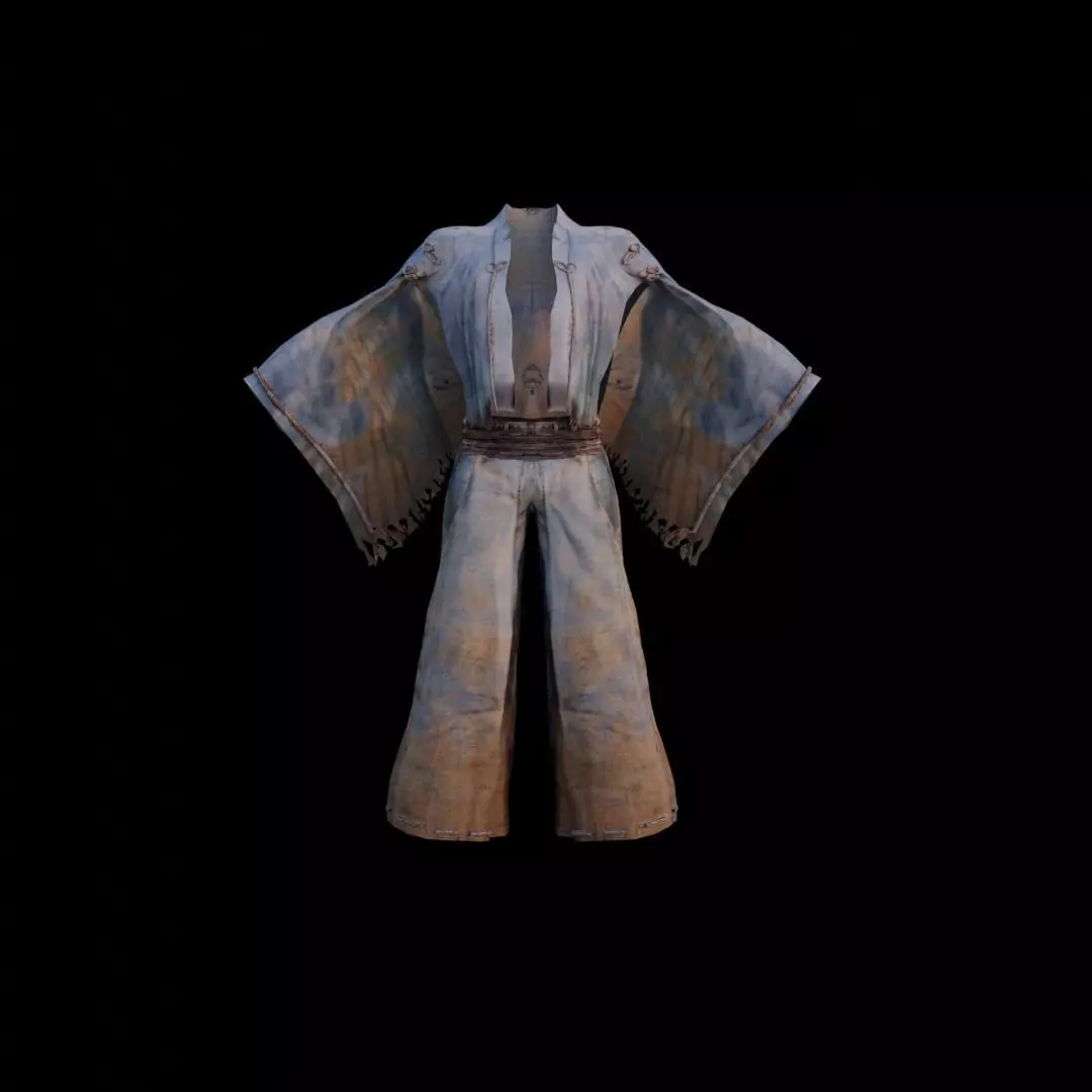 Male Samurai Outfit Sekiro Inspired Game Ready 3D Model PBR Low-poly 3D model_0