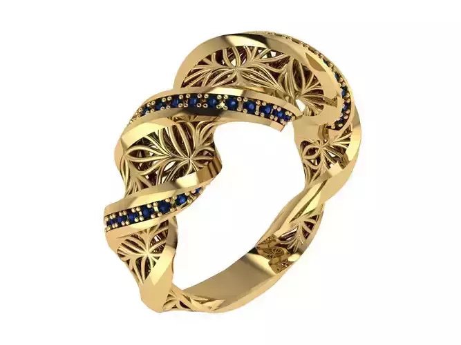 Ready Women Gold Ring STL 3D Models 