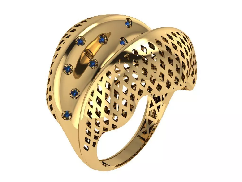 Ready Women Gold Ring STL 3D Models 3D print model_0
