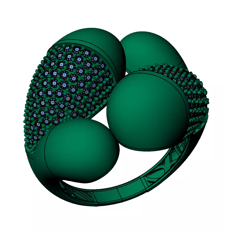 Ready Women Gold Ring STL 3D Models  3D print model_1