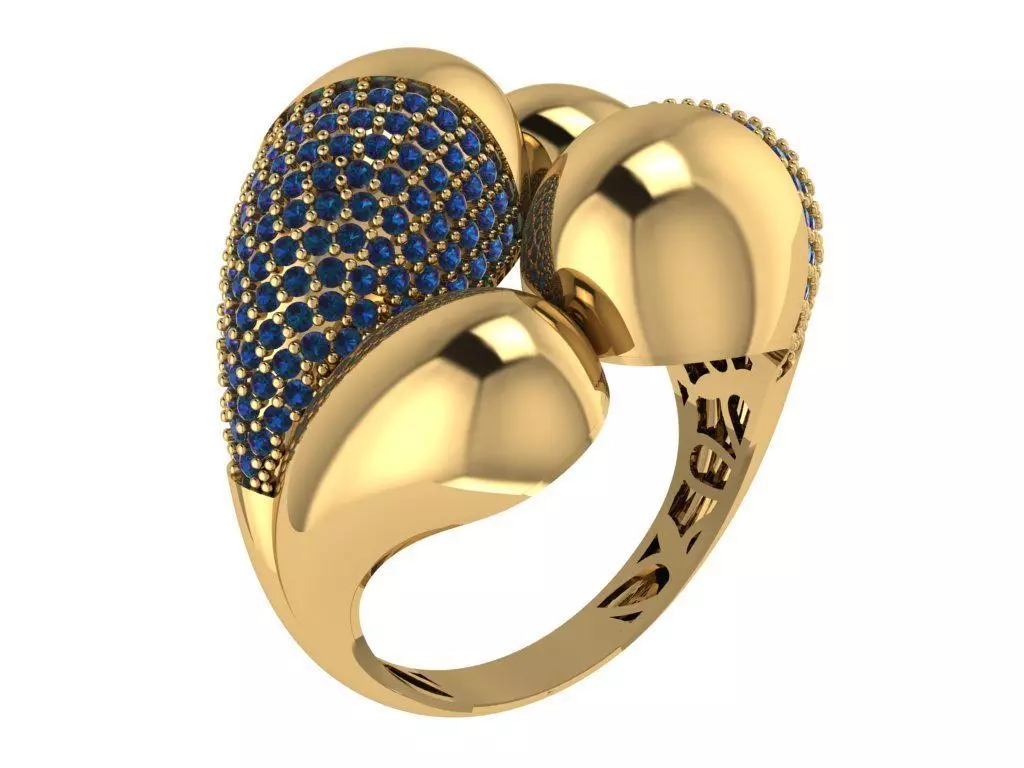 Ready Women Gold Ring STL 3D Models  3D print model_0