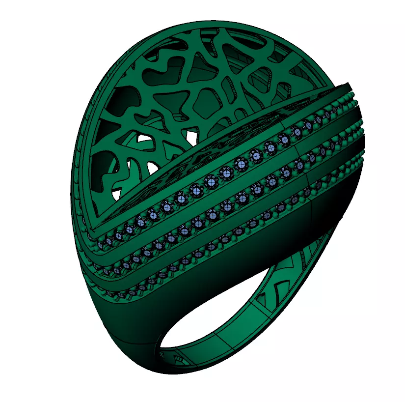 Ready Women Gold Ring STL 3D Models 3D print model_1