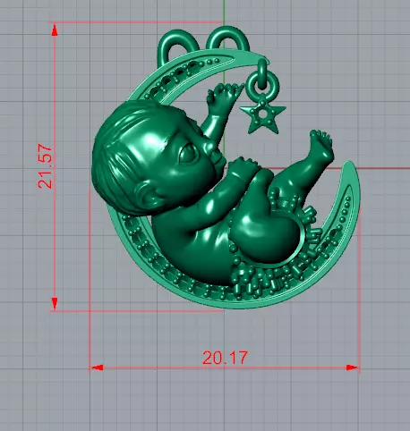 magerit baby boy pendant 3D print model